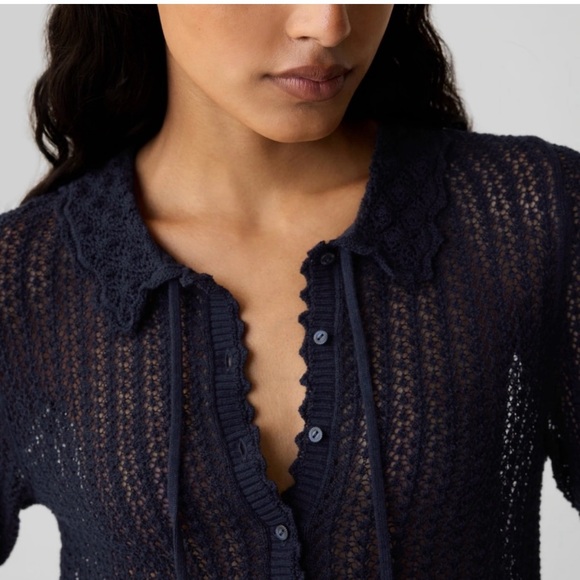 GAP x DOEN Linen Cardigan Navy Small sold out online Dôen - Picture 5 of 5